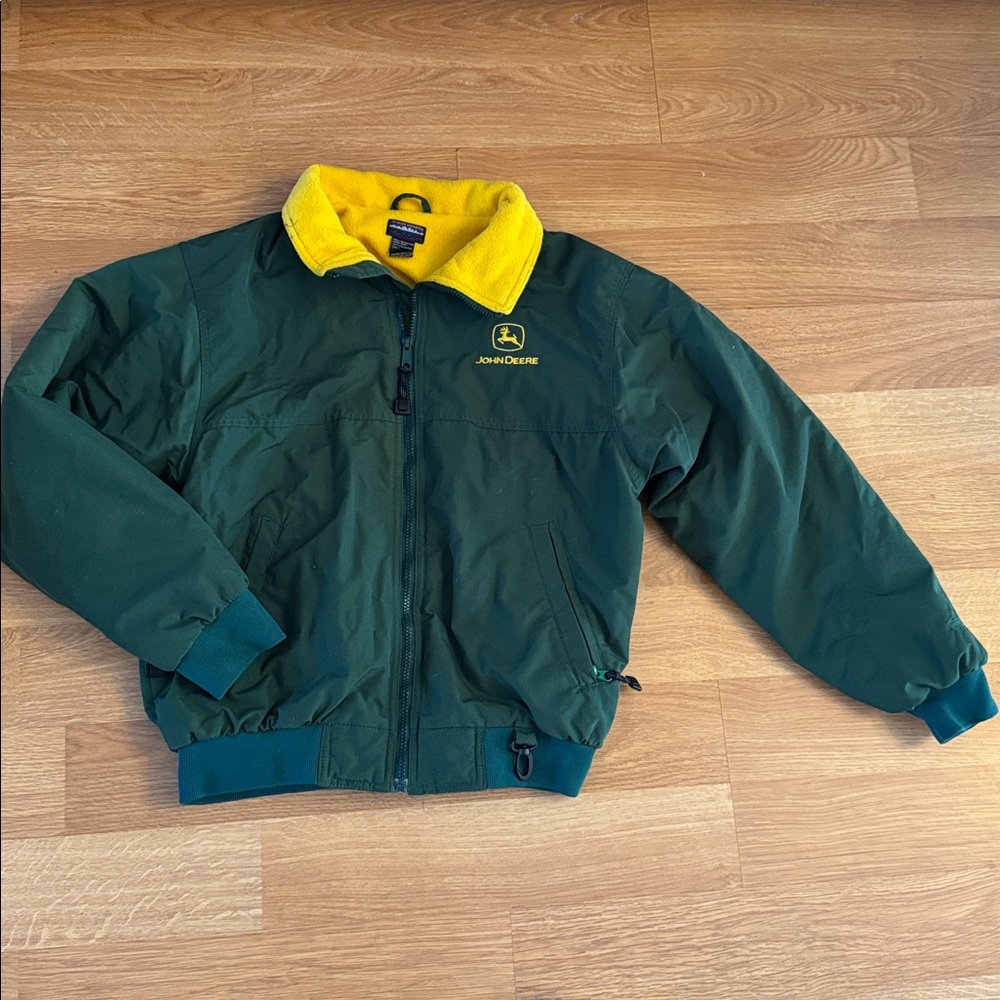 VTG John Deere Jacket- fleece lined storage pockets zip up SZ small fall outdoor